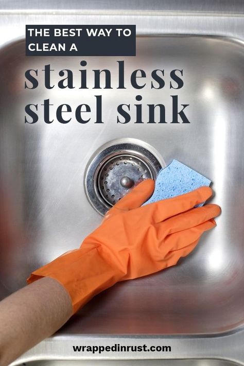 Clean A Stainless Steel Sink, Stainless Steel Sink Cleaner, Stainless Sink, Speed Cleaning, Stainless Steel Sink, Hard Water Stains, Clean Sink, Homemade Cleaning Products, Stainless Steel Cleaning