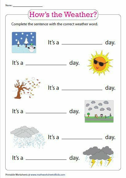 Weather Kindergarten, Weather Activities Preschool, Plants Worksheets, Seasons Worksheets, Weather Worksheets, English Grammar For Kids, Weather Words, Weather Science, Grammar For Kids