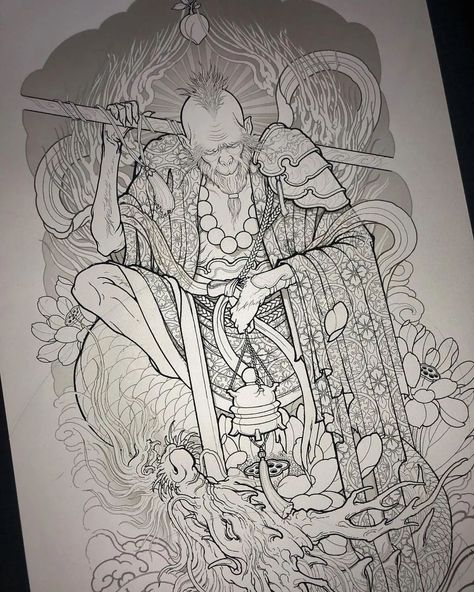 #Repost - @tylerspace.art . Monkey King full back concept. Might paint this one out traditionally. Goal for 2023 is to start painting… | Instagram Goal For 2023, Japan Tattoo Design, Cool Chest Tattoos, Start Painting, Irezumi Tattoos, Japanese Artwork, Japan Tattoo, Japanese Tattoo Designs, Japanese Tattoo Art