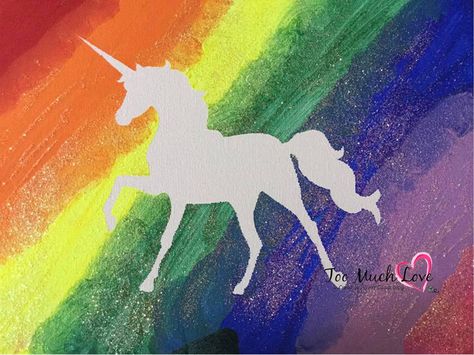 A co-worker of mine asked for some assistance for her daughter’s birthday. She knows of my love of crafting and had found an idea on Pinterest that she wanted to do at the birthday party. The theme was unicorns and the guests were to paint canvases with a unicorn stencil on it. Essentially, the guests ... Read More about  Fun and Easy Reverse Stencil Art Project Unicorn Painting Canvas, Art Ideas Painting Canvases, Art Ideas Painting, Easy Art Ideas, Spirit Birthday, Unicorn Stencil, Space Unicorn, Unicorn Paint, Art Ideas For Teens