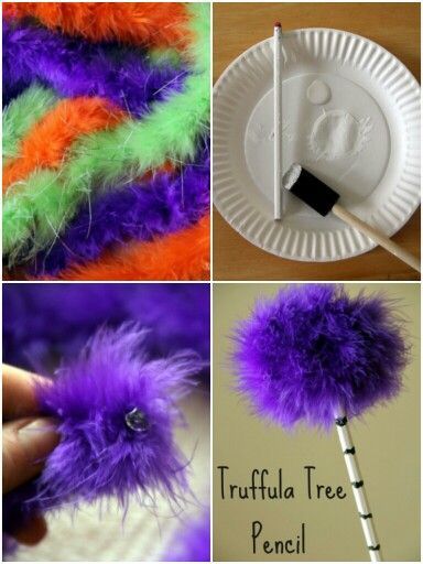 Lorax 2nd Birthday Party, The Lorax Activities 2nd Grade, Lorax Trees Diy, Lorax Decoration Ideas, The Lorax Decorations, The Lorax Birthday Party Ideas, The Lorax Crafts, Lorax Craft, Lorax Birthday Party