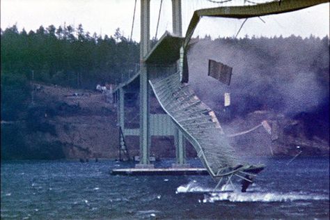 Physics Waves, Tacoma Narrows Bridge, Bridge Engineering, Ocean Mountain, Hood Canal, Famous Bridges, Famous Pictures, Tacoma Washington, Atlas Obscura