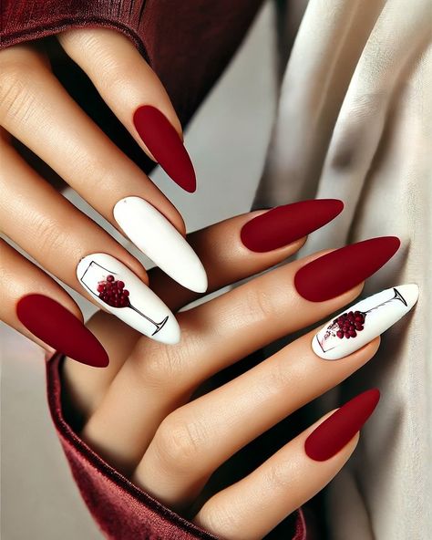 Tamara Margaryan (@naildesignby_tamara) • Instagram photos and videos Red Matte Nails, Sophisticated Nails, Deep Red Velvet, Red And White Nails, Red Gel Nails, Wine Nails, Glass Of Red Wine, Heartfelt Thanks, Velvet Nails