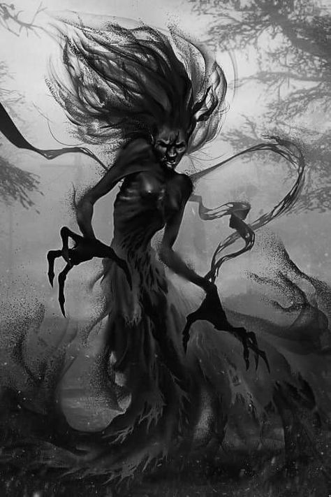 Dark & Morbid Art Unseelie Fae, Horror Concept, Eternal Darkness, Dark Creatures, World Of Darkness, Fantasy Monster, Scary Art, Creepy Art, Angels And Demons