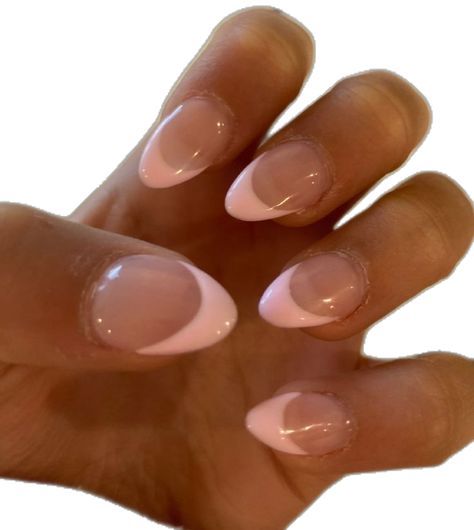 French Nail Inspo Almond, Alomd Nails Cute French, Back To School Nail Ideas For Teens, Cute Basic Nails, Back To School Nails For Teens, School Nails For Teens, Short Almond Shaped Nails, Cute Almond Nails, Teen Nails