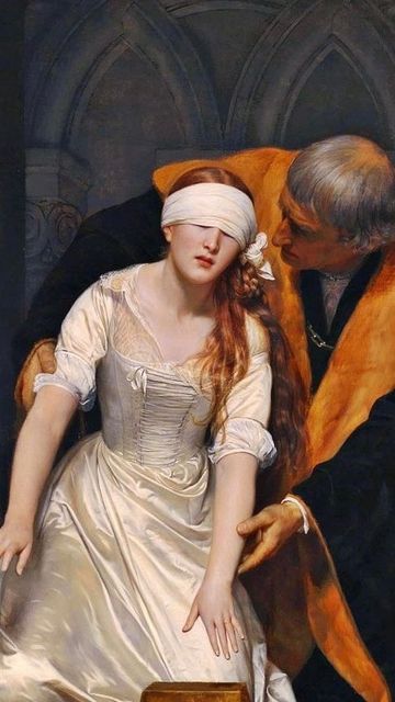 ??????????? on Instagram: "I prefer female rage • • • #femalerage #anger #rage #historicalart #art #painting #history #artwork #renaissance #renaissanceart #aesthetic #oliviarodrigo #darkcore #traumacore" Painting History, Paul Delaroche, Rage Art, Jane Grey, Lady Jane Grey, Jane Gray, Grey Painting, Queen Of England, Historical Art