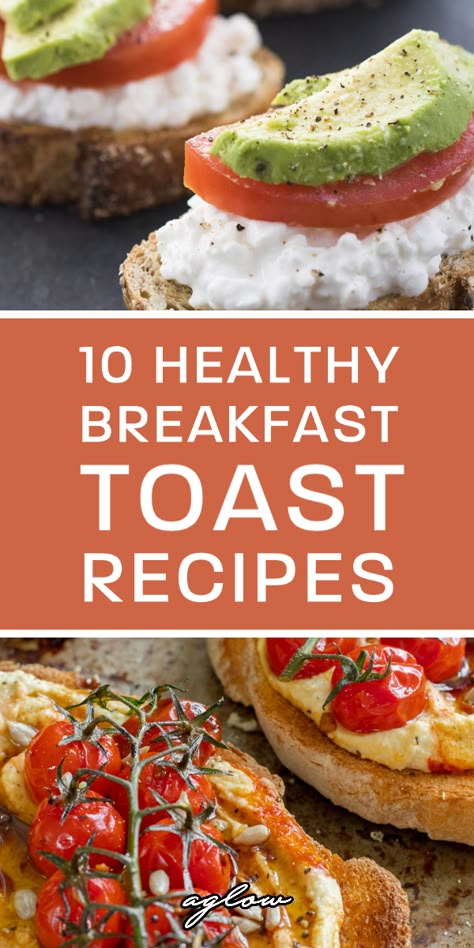 Breakfast Toast Recipes, Breakfast Toasts, Healthy Breakfast Toast, Toast Recipe Breakfast, Healthy Toast, Savory Breakfast Recipes, Healthy Brunch, Vegetarian Breakfast Recipes, Toast Toppings