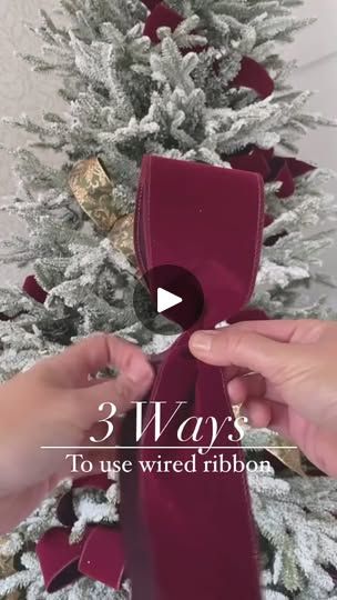 326K views · 2.5K reactions | ✨3 Ways To Use Wired Ribbon✨ This year i’ve gone a little ribbon crazy, it’s such a great way to add colour, texture & interest to a tree or garland!  For the best bows & loops, a wired edged ribbon is best as you | Making Home matter Wired Ribbon For Christmas Tree, Christmas Tree Wired Ribbon Ideas, Wire Edge Ribbon Bow Tutorial, How To Put Ribbon On Garland, How To Add Ribbon To Garland, Wired Ribbon Crafts, How To Make A Bow With Wired Ribbon, Christmas Tree Topper Ribbon, Diy Christmas Ribbon