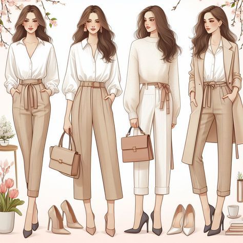 Spring Office Outfits, Date With Friends, Classy Outfits For Women, Classic Style Outfits, Fashion Design Collection, Fashion Sketches Dresses, Brunch Date, Moda Chic, Fashion Illustration Dresses