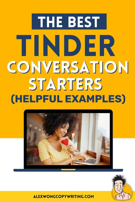 Finding the best icebreaker for making new connections on Tinder is always tricky. Most people don't know how to start a conversation and search for the best Tinder openers. In this post, I am going to offer valuable tips to level up your Tinder dating strategy. Here are some of the best lines to initiate a conversation on Tinder with examples. Tinder Openers, Tinder Tips, Conversation With Girl, Tinder Conversations, Best Of Tinder, Tinder Dating, Starting Line, How To Start Conversations, Conversation Starters