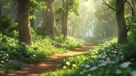 Pixar Style Forest Trail Background for Jazzy Swing Adventure Movie Forest Animation Background, Animated Forest Background, Inspirational Digital Art, Photography Movies, Dynamic Composition, Adventure Movie, Forest Background, Forest Trail, Photography Games