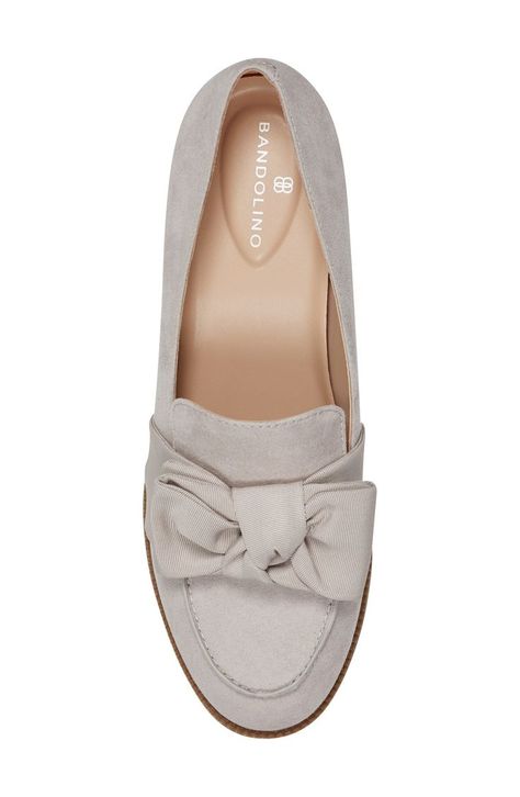 Bandolino Bow Loafer in Light Grey at Nordstrom, Size 7.5 Classy Perfume, Casual Work Shoes, Casual Shoes Women Flats, Tied Ribbon, Autumn Shoes Women, Classy Clothes, Work Shoes Women, Business Casual Shoes, Comfort Shoes Women