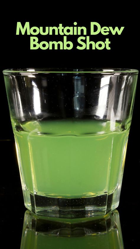 Elevate your party with the electrifying Mountain Dew Bomb Shot Recipe! ⚡🥃 Experience the ultimate flavor explosion that's perfect for adrenaline junkies. This high-octane concoction combines zesty Mountain Dew, tangy citrus vodka, and a hint of refreshing blue curaçao. Dive into the excitement of the Mountain Dew Bomb Shot! 🏔💥 #MountainDewBombShot Mountain Dew Alcoholic Drinks, Green Shots Alcohol, Green Shots, Bomb Shots, Shots Alcohol Recipes, Bomb Drinks, Bartending Tips, Shooter Recipes, Easy Alcoholic Drinks