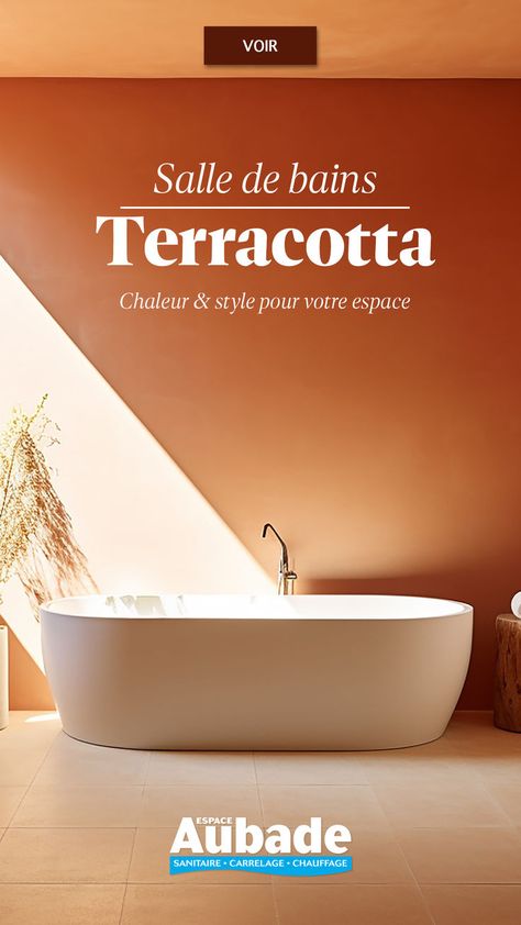 🧡 Ajoutez une touche de chaleur et de #style à votre #salledebain avec la #tendance #terracotta ! Découvrez les meilleurs #conseils pour adopter cette #couleur terracotta dans votre intérieur ! Paris