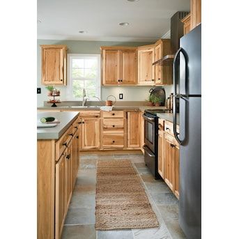 Natural hickory cabinets