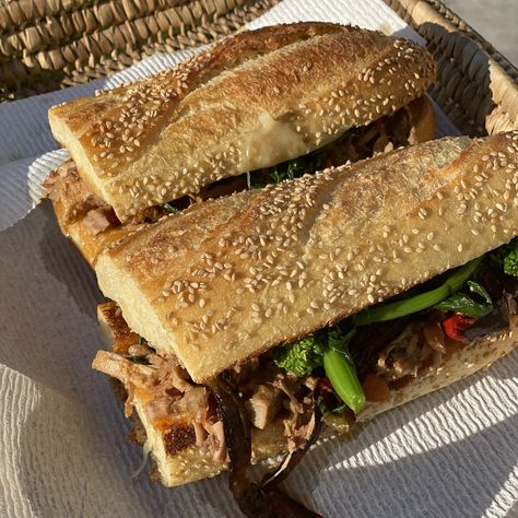 DiNic's Roast Pork Sandwich  | The Millennial Chef Philadelphia Roast Pork Sandwich Recipe, Philadelphia Sandwich, Pork Sandwich Recipes, Roast Pork Sandwich, Italian Rolls, Reading Terminal Market, Pork Sandwiches, Boneless Pork Shoulder, Roast Pork