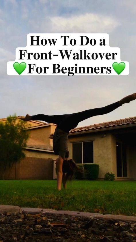 How To Do Gymnastics, Front Walkover, Cheerleading Workout, Gymnastics Moves, Gymnastics For Beginners, Cheer Hacks, Workout Dance, Gymnastics Tricks, Gymnastics Stretches