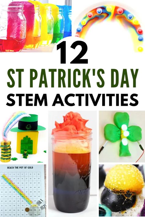 12 Sensational St Patrick’s Day STEM Activities – The Homeschool Resource Room St Patricks Activities, March Lesson Plans, March Lessons, Stem Activities For Kids, Spring Break Kids, Preschool Stem, St Patricks Day Crafts For Kids, March Activities, St Patrick Day Activities