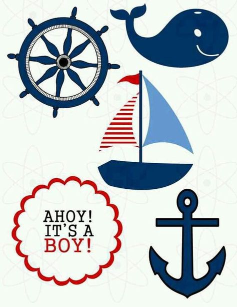 Printable nautica Nautical Centerpiece, Sailor Baby Showers, Sailor Birthday, Sailor Party, Nautical Clipart, Sailor Theme, Sailor Baby, Ahoy Its A Boy, Baby Shower Clipart