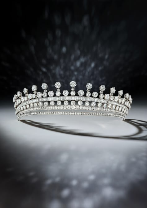 Elegant diamond tiara, circa 1960 | Magnificent Jewels and Noble Jewels | Jewelry | Sotheby's Tiara Diamond, Irish Fashion, Magnificent Jewels, Royal Tiaras, Diamond Tiara, Diamond Crown, Diamond Brooch, Royal Jewels, Girl Jewelry