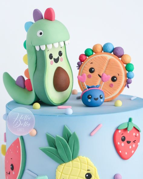 ~ Hey Bear Sensory ~ Possibly our most requested cake! This one had the party version fruits on top and that dinosaur avocado is so difficult 😵‍💫 Not the first time I've made him but still gives me grief, every time 😅 I like to change up the fruits sometimes to keep it interesting for me 🍉🍍 Also, am I right in thinking that little headband is called a deely bopper?? Or did I make that up? Dancing Fruit Cake, Hey Bear First Birthday Party, Dancing Fruits Birthday Theme, Hey Bear Sensory Birthday Cake, Avocado Birthday Cake, Hey Bear Cake, Fruit Themed Cake, Hey Bear Birthday Party, Hey Bear Sensory Birthday Party