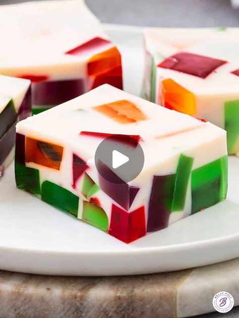 Broken Glass Jello Recipe, Mosaic Jello, Mosaic Jello Recipe, Jello Jigglers In Silicone Mold, Broken Glass Jello, Jello Dessert Recipes, Broken Glass, Jello Desserts, Jello Salad