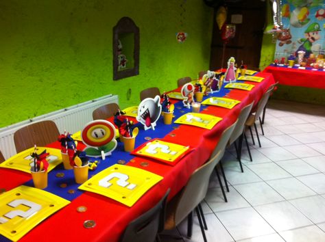 Mario Birthday, Table Set Up, Mario Bros., Sweet Table, 1st Bday, Party Table, 5th Birthday, Mario Bros, Super Mario