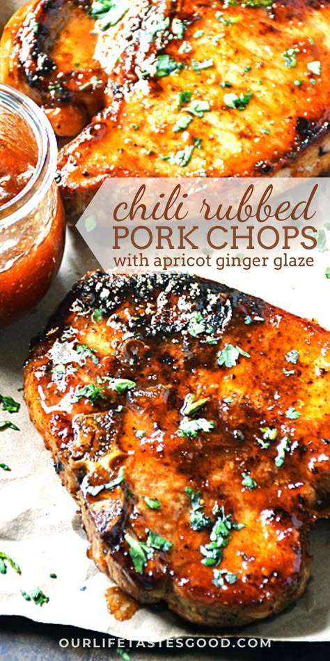 Bbq Foods, Ginger Glaze, Pork Chop Recipe, Sweet Glaze, Pork Chop Recipes Baked, Glazed Pork Chops, Pork Chop Dinner, Thanksgiving Menu Ideas, Pork Glaze