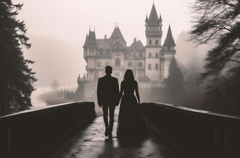 AI generated Wedding couple in front of the castle on a foggy day No Face Couple, Foggy Day, Fairytale Fantasy, No Face, Wedding Couple, The Castle, Past Life, Wedding Couples, Free Photos