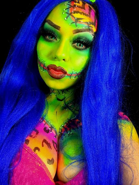 Lisa Frank Makeup Looks, Lisa Frank Costume, Lisa Frank Makeup, Frankensteins Bride, Frankenstein Makeup, Zombie Drawing, Lisa Frankenstein, Zombie Drawings, Frankenstein Costume