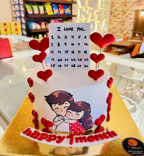 1 Month Anniversary Cake, 6 Month Anniversary Cake, Birthday Cake For Husband Unique, Anniversary Theme Cake, Bento Design, Anniversary Quotes For Husband, Anniversary Ideas For Him, Anniversary Theme, 6 Month Anniversary