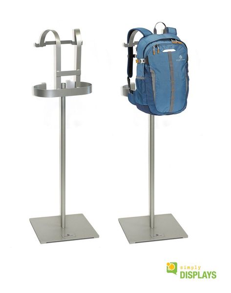 Outdoor  Luggage Displays, backpack stand, backpack retail display.  See our website for more design inspiration. Luggage Display Ideas, Backpack Display, Bag Store Display, Fashion Business Plan, Backpack Store, Backpack Ideas, Modern Backpack, Clothing Store Interior, Retail Fixtures