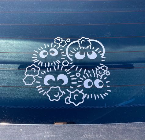 Studio ghibli’s spirited away soot sprites decal for car Cute Car Decals, Soot Sprites, Car Deco, Cute Car Accessories, Car Decals Vinyl, Window Decals, Cute Cars, Car Decor, Car Stickers