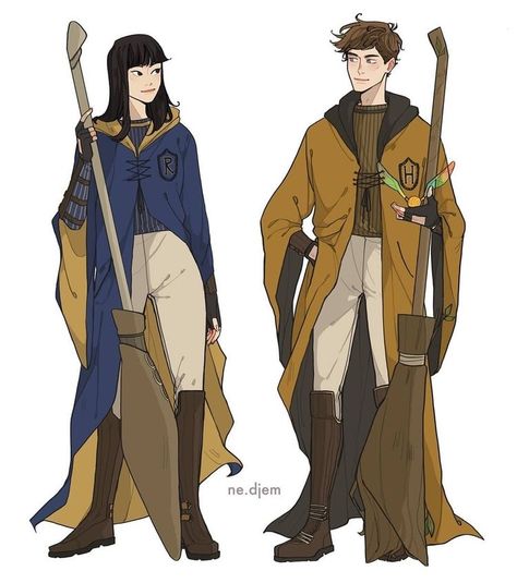 Cedric And Cho Fan Art, Cho And Cedric Fanart, Harry And Cho Fanart, Harry Potter Quidditch Fanart, Cho X Cedric Fanart, Harry Potter Oc Hufflepuff, Cho And Cedric, Harry Potter Quidditch Art, Quidditch Drawing