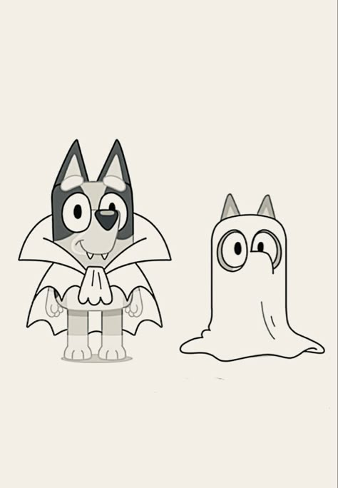 Bluey bingo halloween costume Bluey Bingo Tattoos, Bluey Cartoon Drawings Easy, Bluey Show Tattoo, Spooky Bluey Party, Bluey Cartoon Tattoos, Bluey Inspired Tattoos, Bluey Drawing Idea, Bluey Cartoon Pumpkins, Bluey Bingo Tattoo