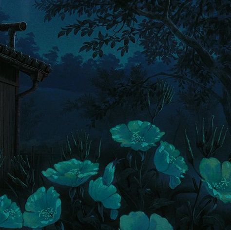 Blue Studio Ghibli Aesthetic, Studio Ghibli Scenery Landscape, Blue Studio Ghibli, Green Ghibli, Studio Glibly, Sleep Wallpaper, Playlist Wallpaper, Rainy Day Wallpaper, Studio Ghibli Aesthetic