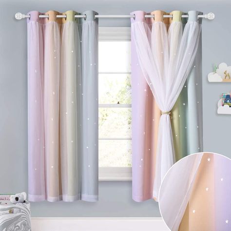 Rainbow Curtains, Girls Room Curtains, Girl Curtains, Kids Blackout Curtains, Girls Bedroom Curtains, Pink Window, Pink Blackout Curtains, Toddler Bedroom Girl, Cute Curtains