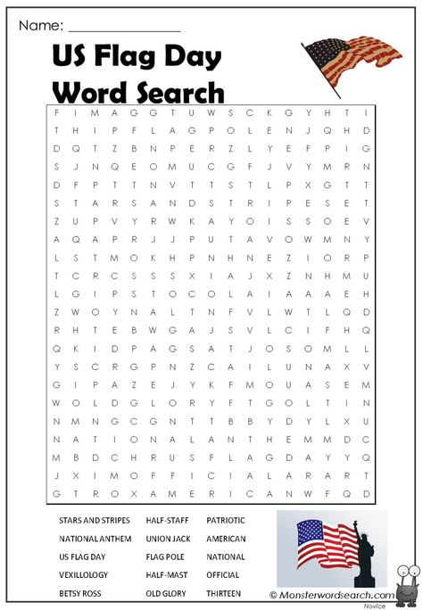 cool US Flag Day Word Search Flag Day Activities For Seniors, Flag Day Activities For Kids, Flag Day Activities, Fill In Puzzles, Chick Craft, June Activities, Easter Chick Craft, Patriotic Words, 6th Grade Worksheets