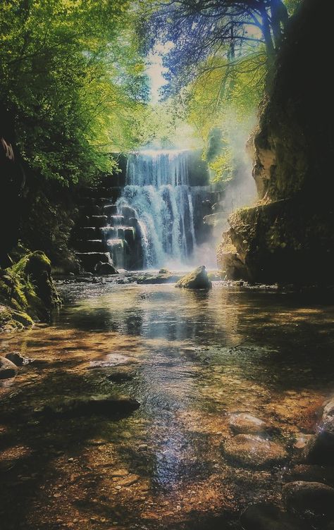 Magical River, Magical Waterfall, Waterfall Aesthetic, River Aesthetic, River Waterfall, Nature River, Campania Italy, Location Inspiration, Into The Forest