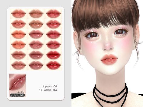 The Sims Resource - Lipstick 06 HQ Sims 4 Red Lipstick, Sims 4 Cc Asian Lips, Sims 4 Cc Doll Makeup, Sims 4 Cc Korean Lips, Lip Gloss Cc Sims 4, Sims 4 Mods Lips, The Sims 4 Lip Preset, The Sims 4 Cc Korean Makeup, Sims 4 Cc Lip Shape