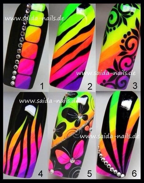 Neon Powder Nail Art Designs, Neon Powder Nails, Neon Powder Nail Art, Neon Nails Designs, Trendy Summer Nails 2023, Pigment Nail Art, Trendy Summer Nails, Summer Nails 2023, Neon Nail Art