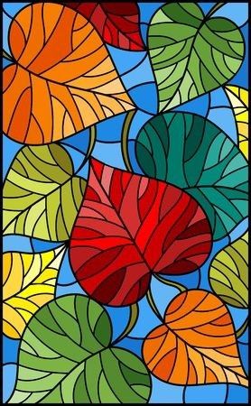 Arte Doodle, Glass Painting Designs, Glass Style, Stained Glass Window, Autumn Art, Colorful Leaves, Leaf Art, Stained Glass Art, Silk Painting