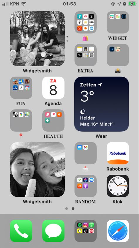 Phone Makeover Ideas, Iphone Inspiration Homescreen, Aesthetic Phone Organization Iphone, Iphone App Layout Homescreen, Organisation Iphone Apps, Iphone Ideas Homescreen, Layout Iphone Homescreen Ideas, Iphone Organization Screens, Homescreen Layout Iphone