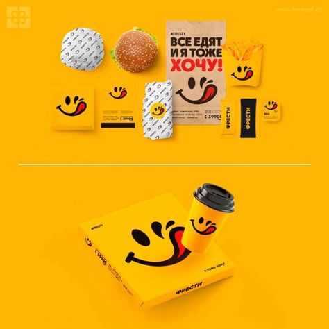 Twine Branding & Design Ideas💡 on Instagram: “"Branding Inspiration" Follow us 👉 @TwineEnterprise 👌 . Fresty Fast Food Restaurant Branding by Konstantin Polyakov . 🛑 WANT MORE DESIGN…” Branding Design Ideas, Fast Food Logos, Clean Eating Challenge, Food Logo Design, Food Branding, Luxury Stationery, Instagram Branding, Restaurant Branding, Food Packaging Design