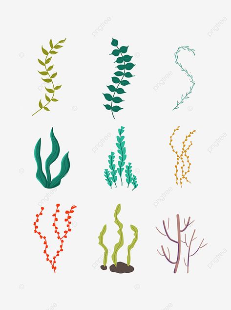 Seaweed Painting Easy, Seaweed Painting Acrylic, How To Paint Seaweed, Water Plant Drawing, How To Draw Seaweed Step By Step, Seaweed Drawing Easy, How To Draw Seaweed, Seabed Drawing, Water Plants Drawing