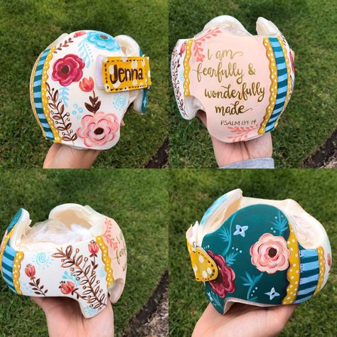 A girl painted Jenna’s band for me. I love how it turned out. #docband #cranialband #plagiocephaly #cranialtechnologies Doc Band Designs Girly, Cranial Helmet Designs Girl, Doc Band Designs, Baby Helmet Design Girls Ideas, Cranial Helmet Designs, Helmet Band, Cranial Helmet, Doc Band, Baby Crawling Mat