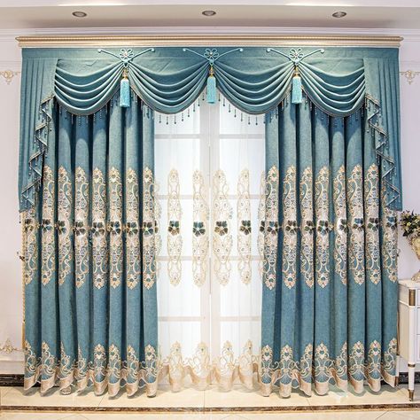 Luxury Curtains Living Room, Curtain Pelmet, Curtain Bed, Chenille Curtains, Window Brands, Curtains Living Room Modern, Cream Curtains, Curtain Headings, Chinese Wedding Dress