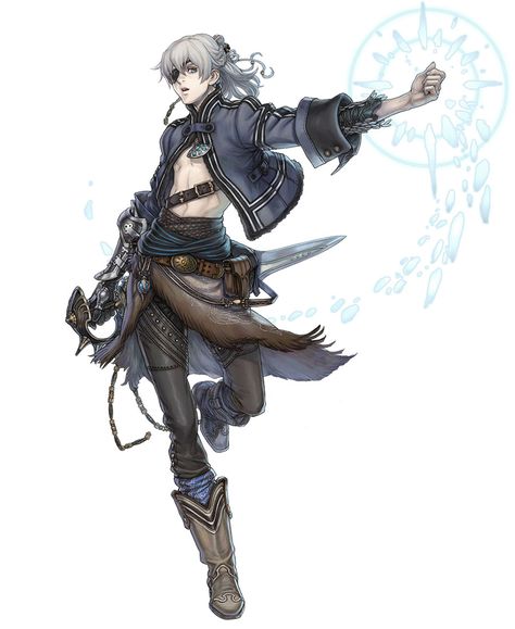 Who says Pirates can't use magic? Eye Patch Character, Hyung Tae Kim, The Last Story, Concept Art Character, Eye Patch, Character Design Male, Character Design References, Art Anime, Dnd Characters