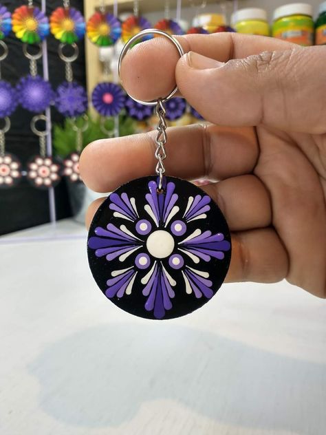 Dot Mandala Keychains, Dot Mandala Magnets, Dot Mandala Keychain, Diy Thread Earrings, Mandala Keychain, Dot Painting Tools, Handmade Rakhi Designs, Tissue Paper Flowers Diy, Mandala Jewelry