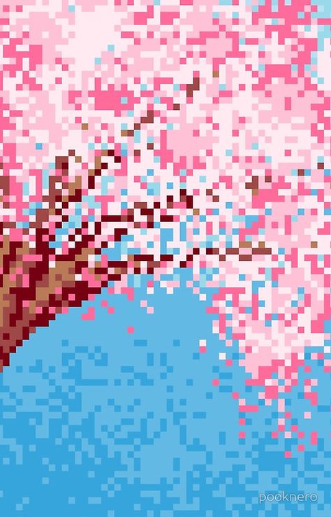 Cherry Blossom Pixel Art, Cherry Blossom Petals, Beads Pattern, Plum Tree, Sakura Tree, Bead Projects, Sakura Cherry Blossom, Flash Card, Cherry Tree